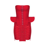 Cargar imagen en el visor de la galería, POPO RED BANDAGE DRESS SET
