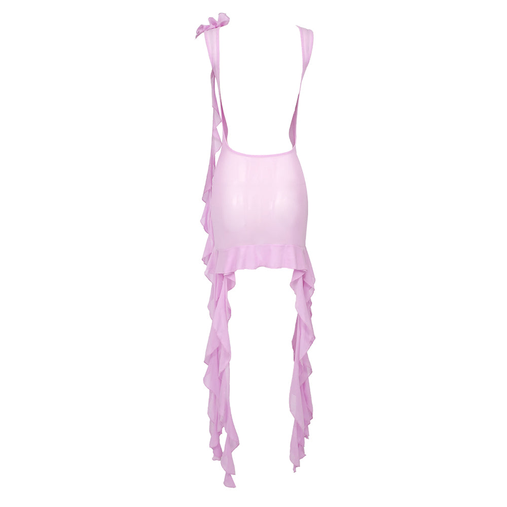 PUANI LIGHT PINK MESH DRESS