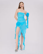 Load image into Gallery viewer, PILYWA SKY BLUE MESH DRESS
