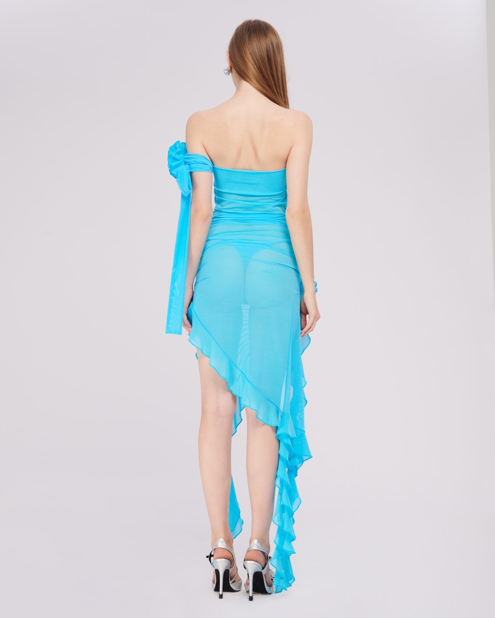 PILYWA SKY BLUE MESH DRESS