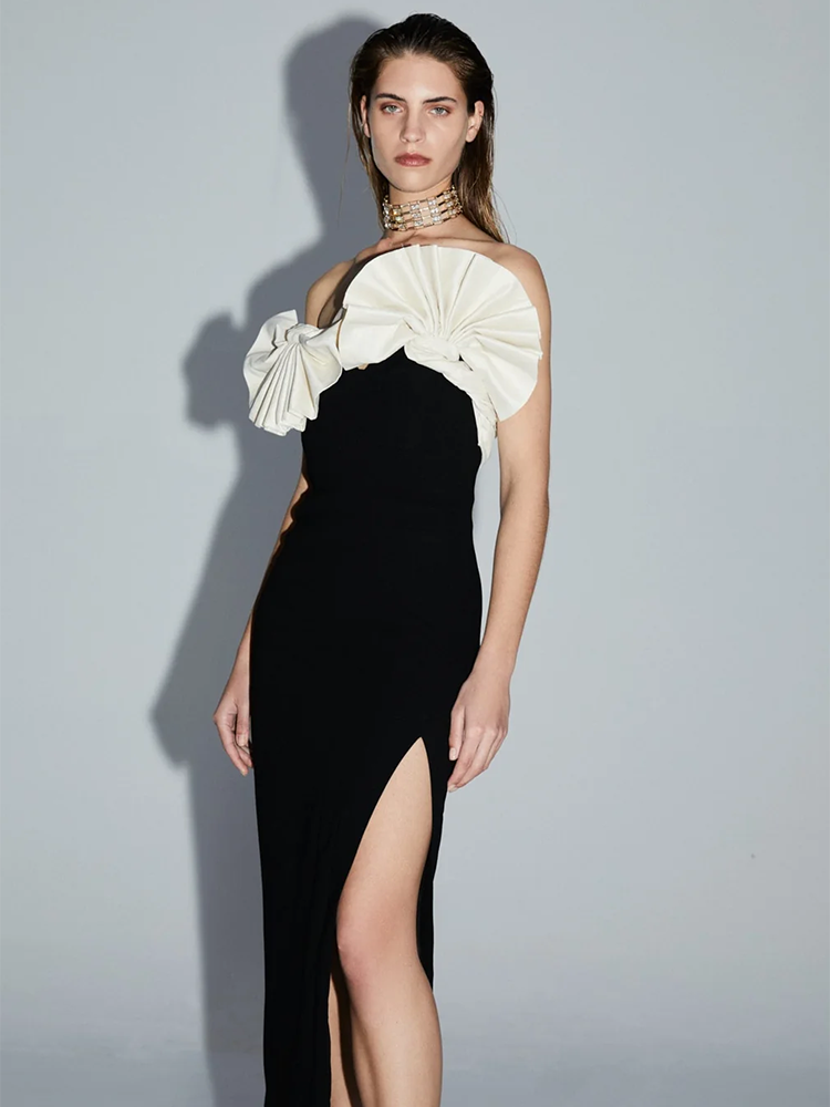 PAOLAA BLACK MIDI DRESS