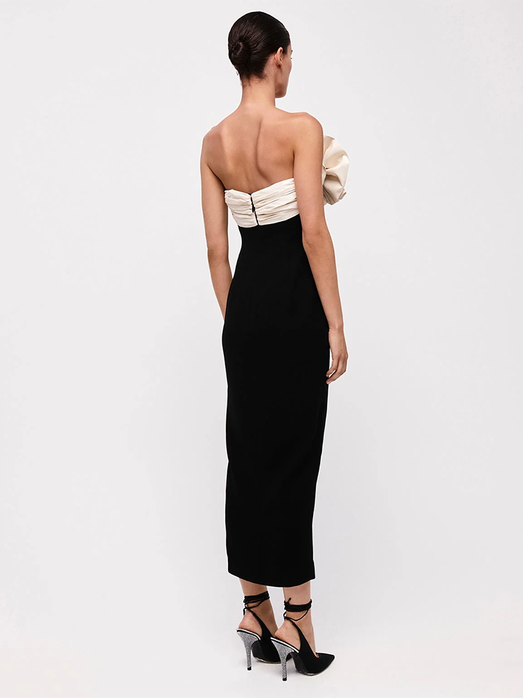 PAOLAA BLACK MIDI DRESS