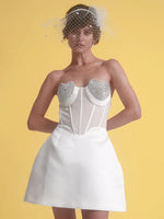 Cargar imagen en el visor de la galería, AZRA WHITE MINI DRESS SET
