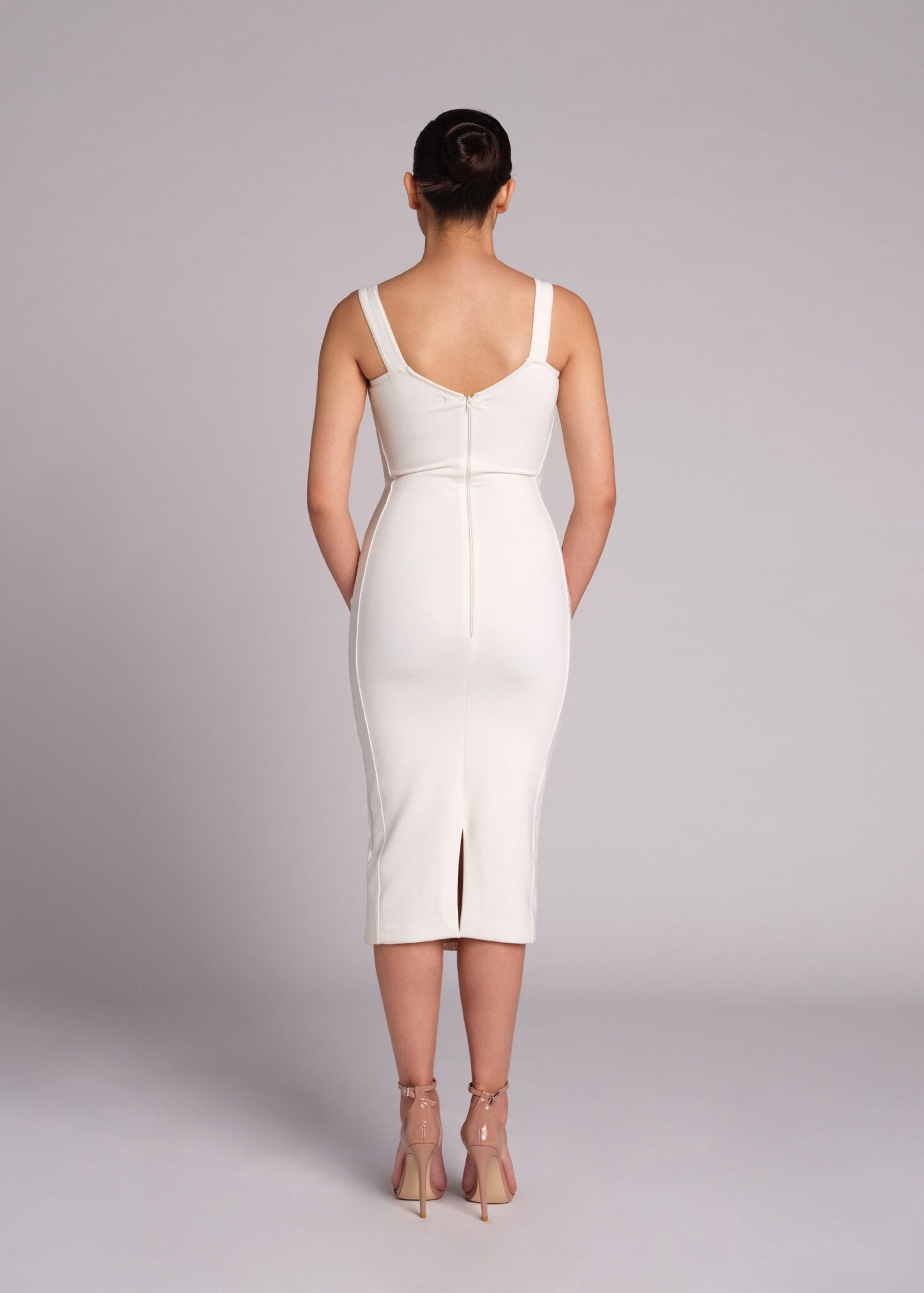 APOPI WHITE MIDI DRESS