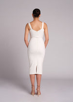 Load image into Gallery viewer, APOPI WHITE MIDI DRESS
