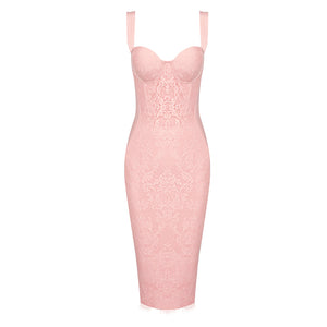 APOPI PINK MIDI DRESS