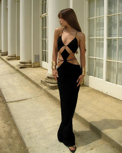 ATMIUS BLACK LONG DRESS