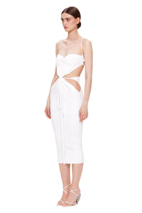 ASOYU WHITE MIDI DRESS