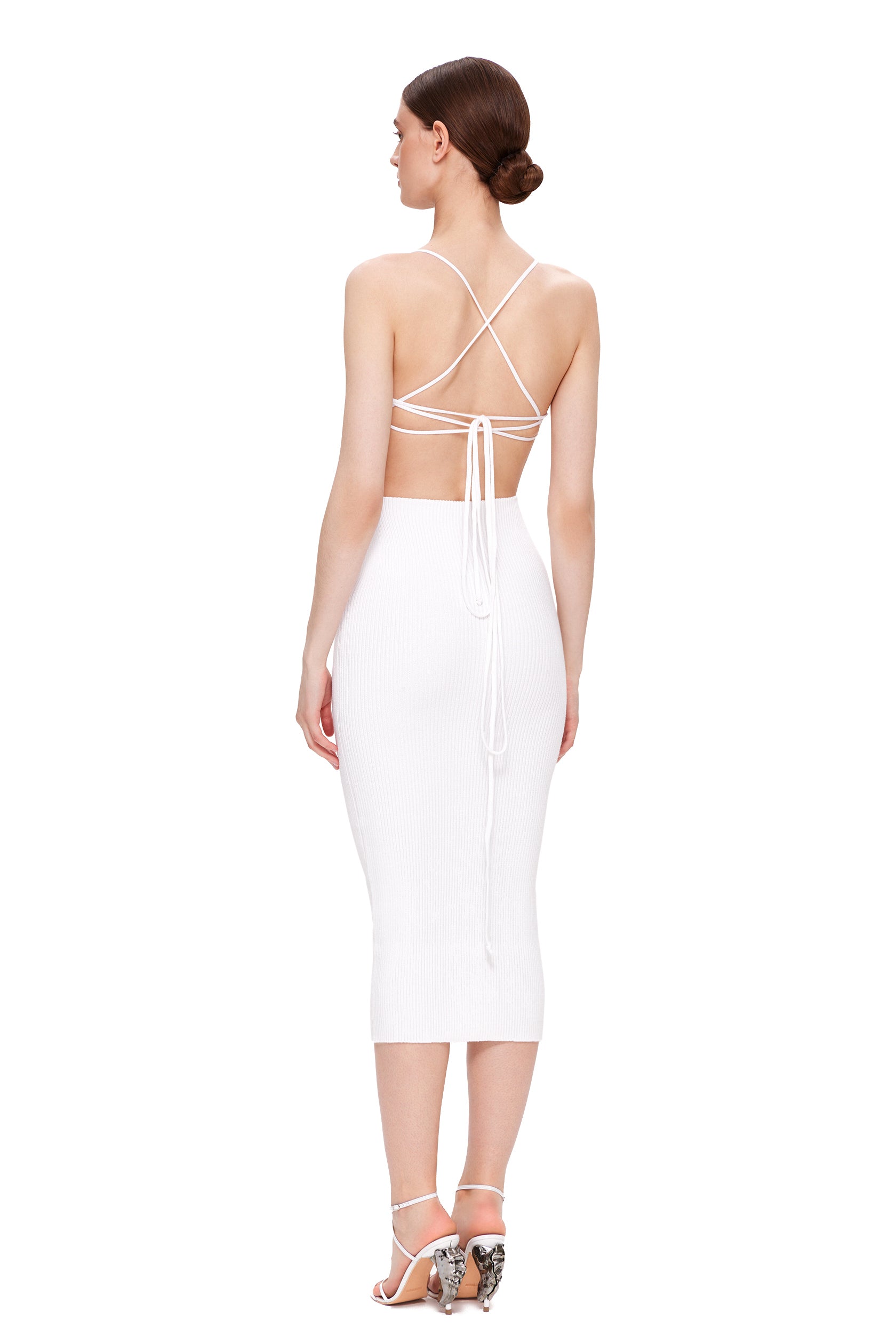 ASOYU WHITE MIDI DRESS