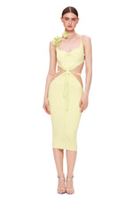 Load image into Gallery viewer, ASOYU YELLOW MIDI DRESS
