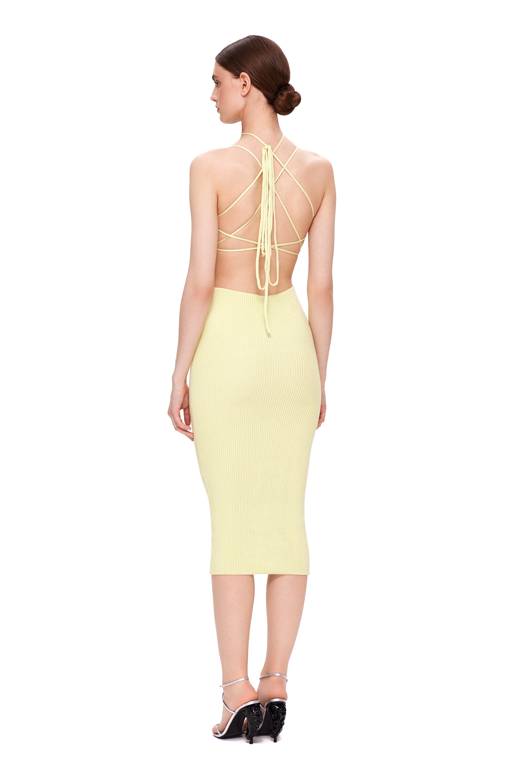 ASOYU YELLOW MIDI DRESS