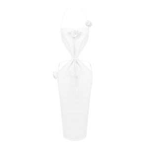 ASOYU WHITE MIDI DRESS