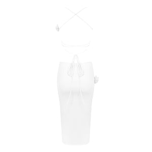 ASOYU WHITE MIDI DRESS