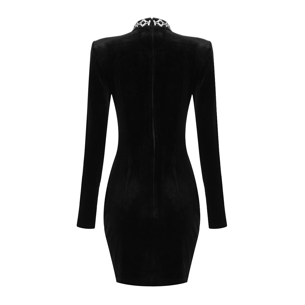 EBIA BLACK VELVET MINI DRESS