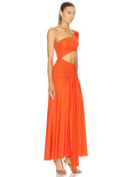 Load image into Gallery viewer, DALANG ORANGE LONG DRESS
