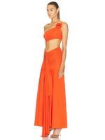 Load image into Gallery viewer, DALANG ORANGE LONG DRESS
