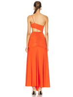 Load image into Gallery viewer, DALANG ORANGE LONG DRESS
