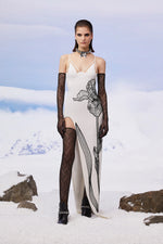 Carregar imagem no visualizador da galeria, EIVO WHITE LONG DRESS WITH GLOVES
