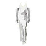 Carregar imagem no visualizador da galeria, EIVO WHITE LONG DRESS WITH GLOVES
