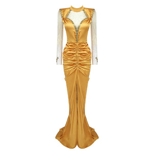 REXUE YELLOW MAXI LONG DRESS