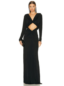 MIELY BLACK LONG DRESS