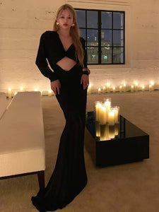 MIELY BLACK LONG DRESS