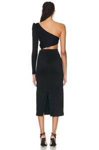 MAJEO BLACK MIDI DRESS