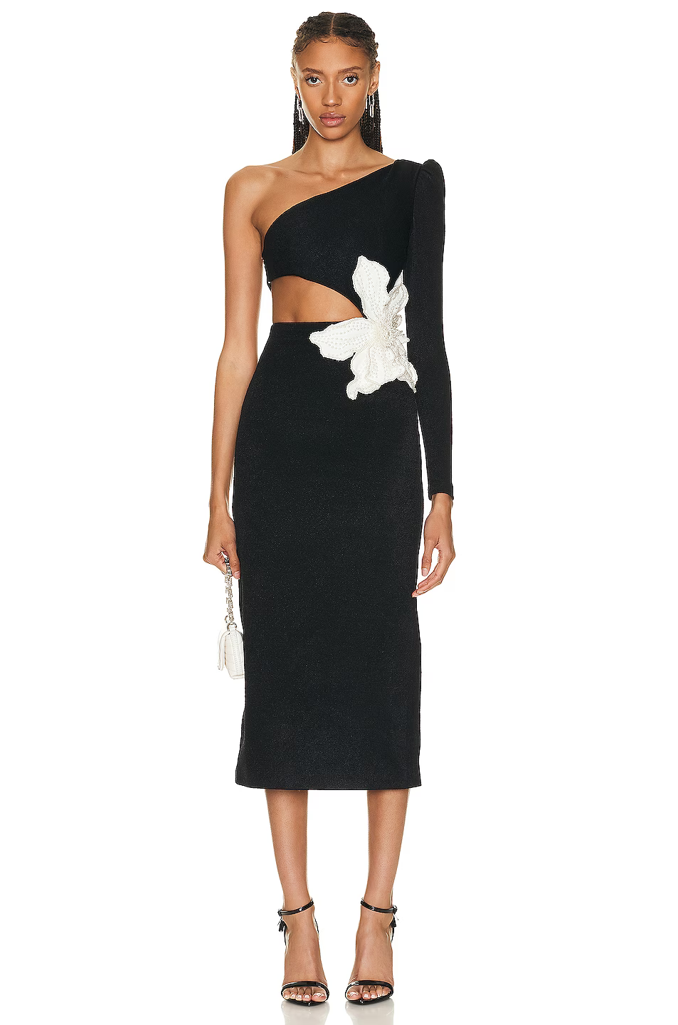 MAJEO BLACK MIDI DRESS