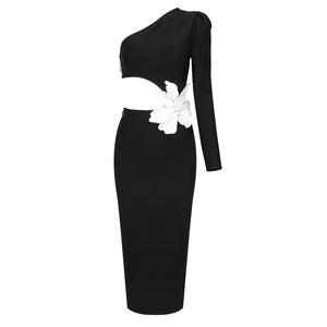 MAJEO BLACK MIDI DRESS