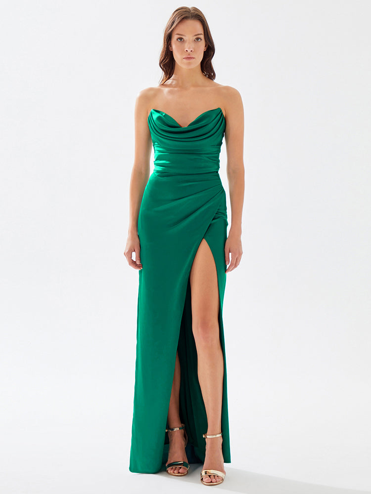 NAVIA GREEN LONG DRESS