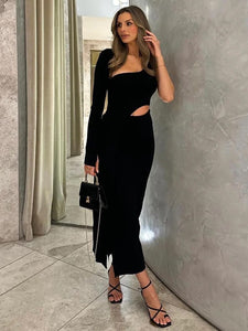 LAMI BLACK LONG DRESS