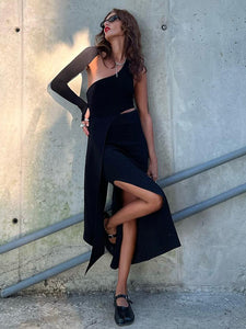 LAMI BLACK LONG DRESS