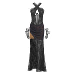 Load image into Gallery viewer, LCIME BLACK MAXI DRESS WITH GLOVES
