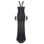 Load image into Gallery viewer, LCIME BLACK MAXI DRESS WITH GLOVES

