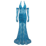 Cargar imagen en el visor de la galería, LTGAI BLUE MAXI DRESS  WITH GLOVES
