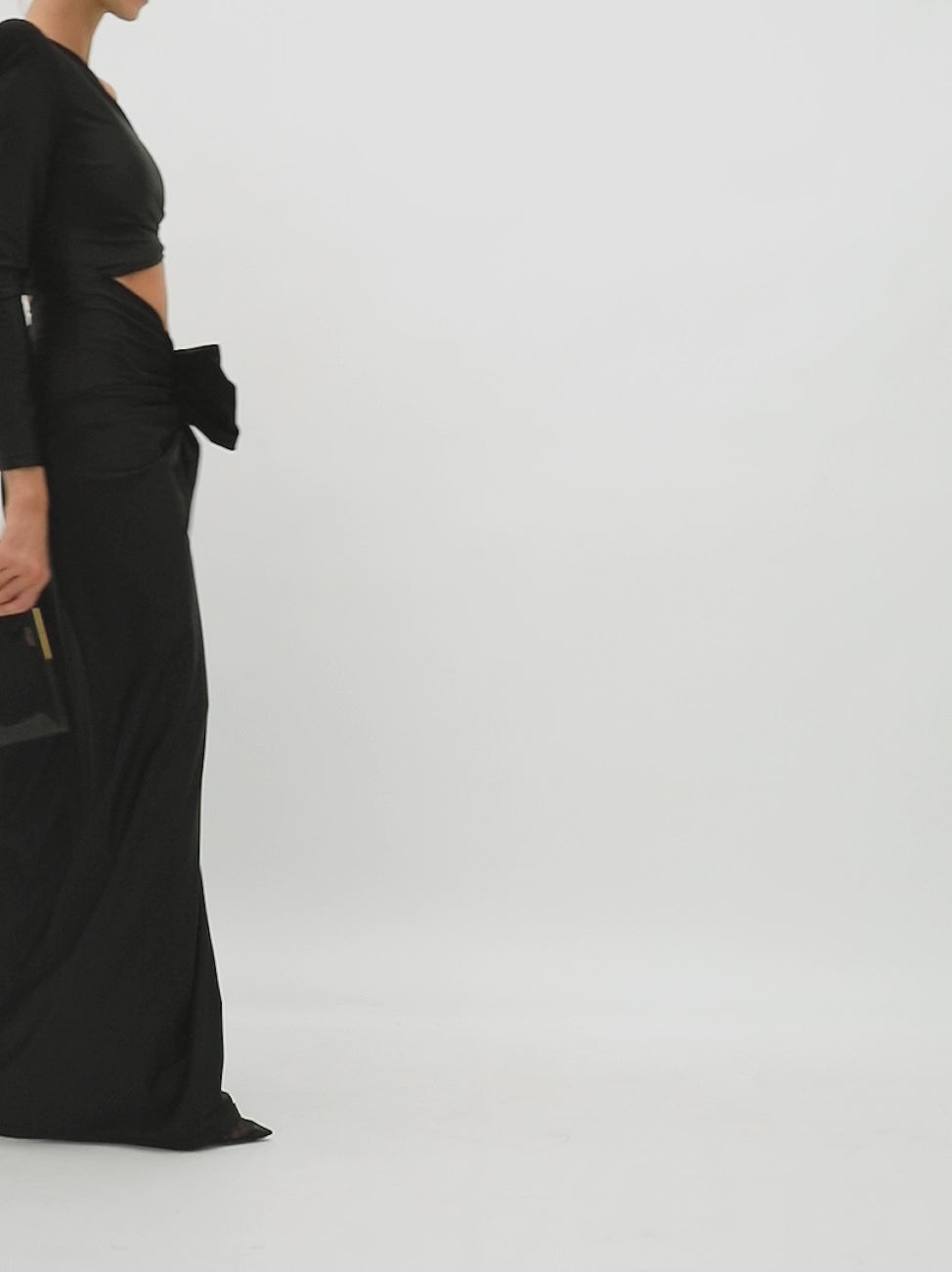 LEESOZ BLACK LONG DRESS
