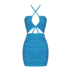 Load image into Gallery viewer, EVELYN BLUE MINI DRESS
