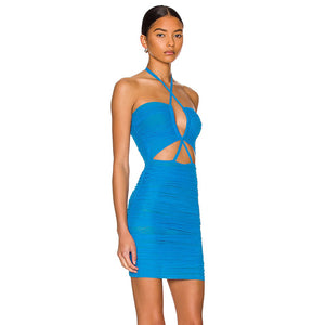 EVELYN BLUE MINI DRESS