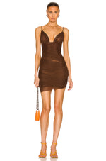 Load image into Gallery viewer, CICI BROWN MINI DRESS
