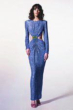 Cargar imagen en el visor de la galería, KAYLEI BLUE LONG DRESS
