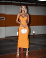 Load image into Gallery viewer, RANGEY ORANGE LONG DRESS
