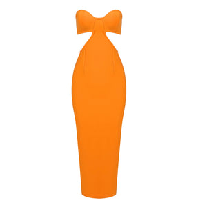 RANGEY ORANGE LONG DRESS