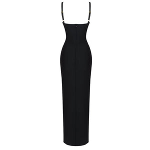 UALD BLACK LONG DRESS