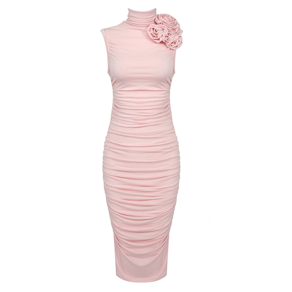 UNIEVA PINK MIDI DRESS